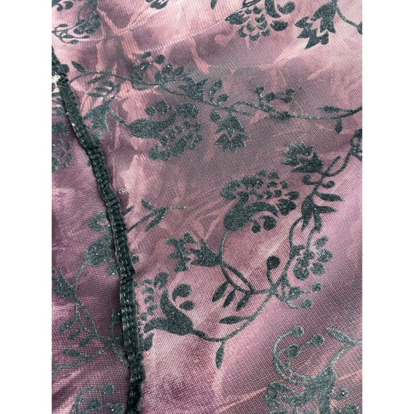 Y2K Speechless Pink Black Floral Dress Velvet Bow Goth Fairycore 90s Revival S - Picture 9 of 12